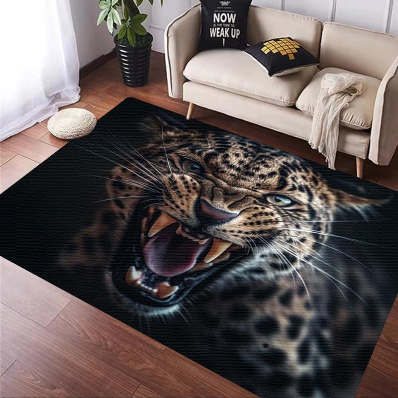 Ковер с леопардовым принтом и розами Декор комнаты в африканском стиле с гепардом Большой ковер для гостиной, дивана, прихожей, балкона, нескользящий коврик
