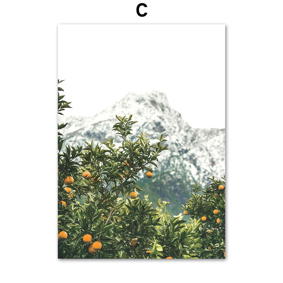 Зеленый лист лодка цветок лес горы водопад плакаты и принты холст живопись настенные художественные фотографии для декора гостиной