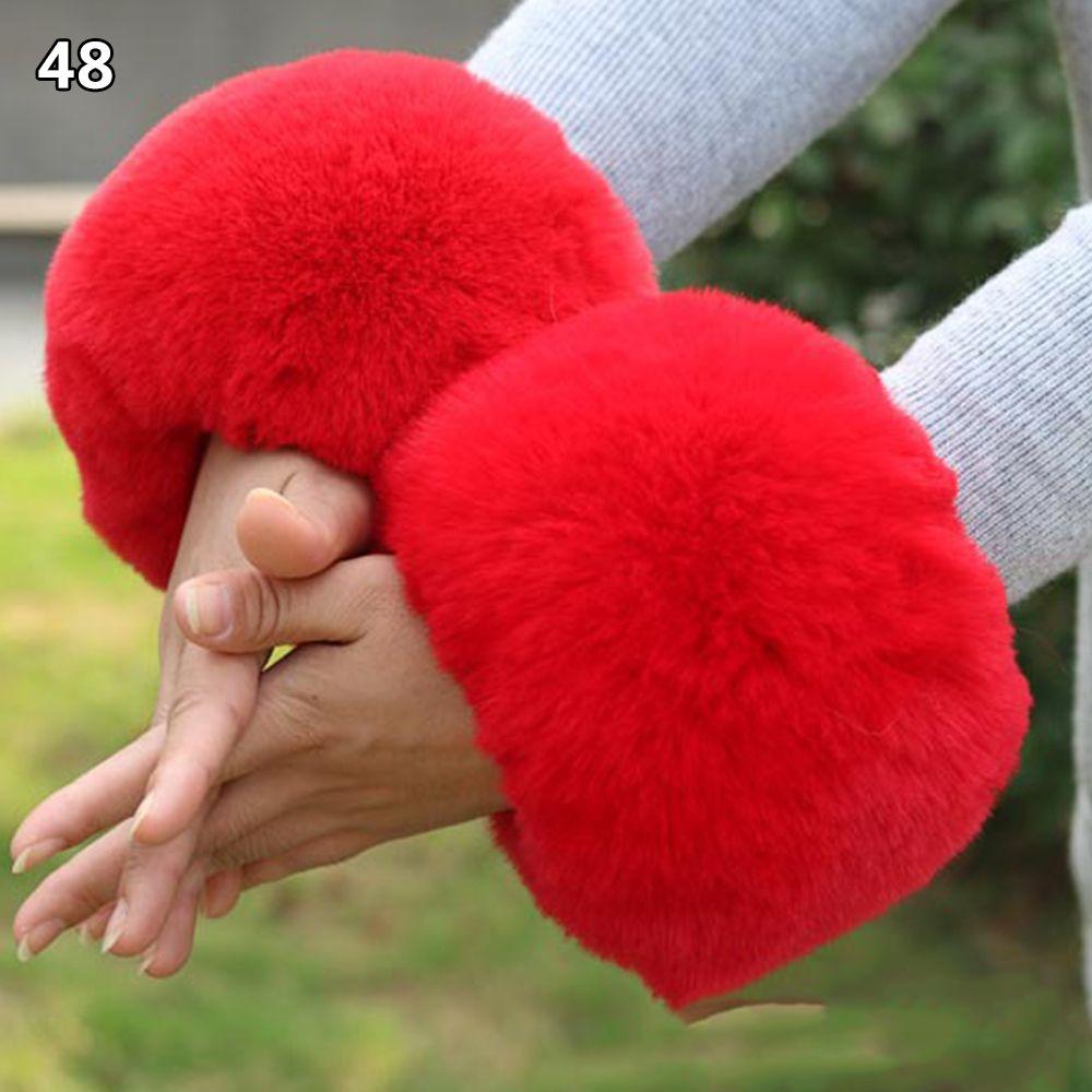 Аксессуары для одежды Теплый напульсник Эластичный ветрозащитный нарукавник на запястье Искусственный мех Дамский плюшевый манжет