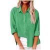 Women's Autumn Long Sleeve Button Solid Color Loose Shirt Casual Large Size Shirt