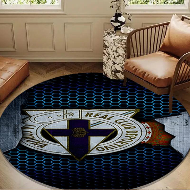 1PC Deportivo Football Round Rug for Livingroom,Bedroom, Palyroom, Chair Rug, Area rug, Circle Carpet, Large Size Fan Christmas gift