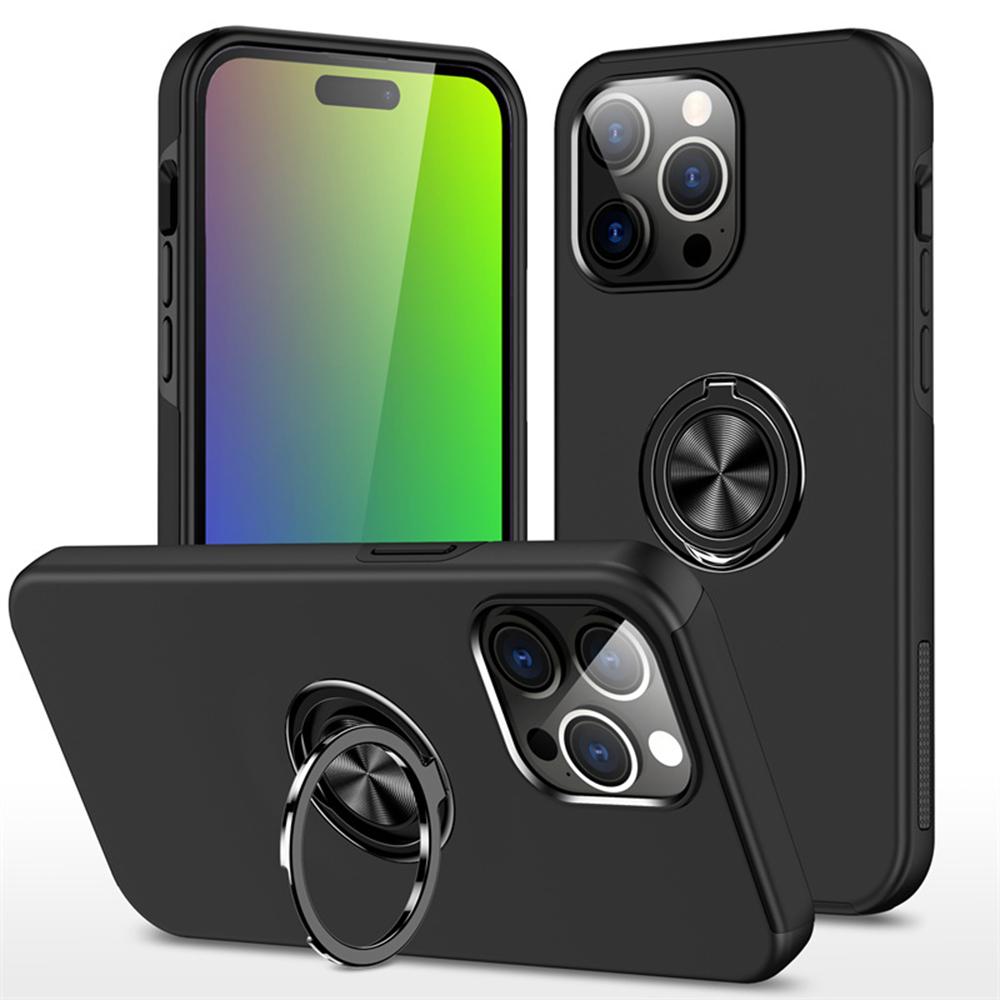Matte Shockproof Case For iPhone 17 16 15 14 13 12 11 Pro Max XS Max XR Plus SE Ring Holder Magnet Case Armor Bumper Cover