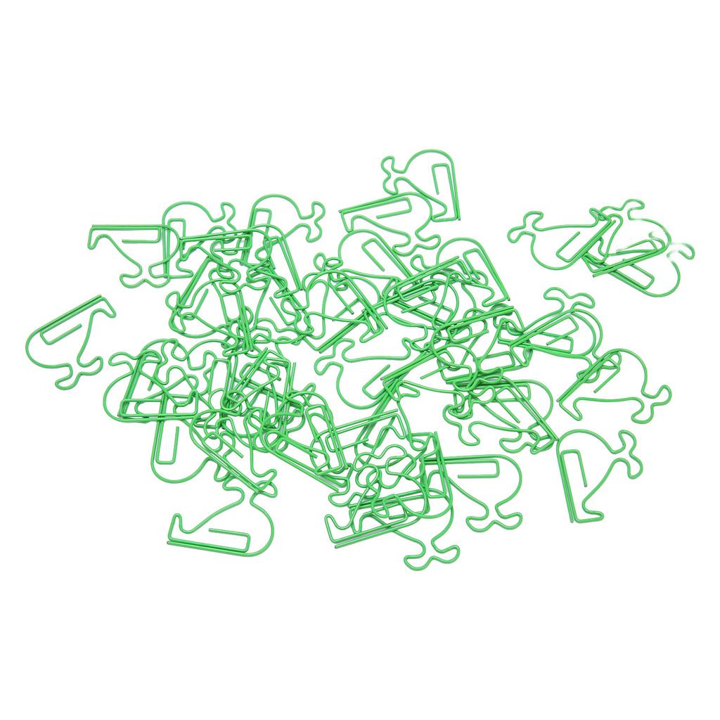 100 шт. Скрепки для бумаги, Изысканный вид кита, Противоскользящие, Милые скрепки для офиса, школы, Зеленые