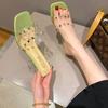 Модные хрустальные прозрачные шлепанцы женская обувь средний каблук удобные новые летние женские туфли женская мода крутые мюли слайды