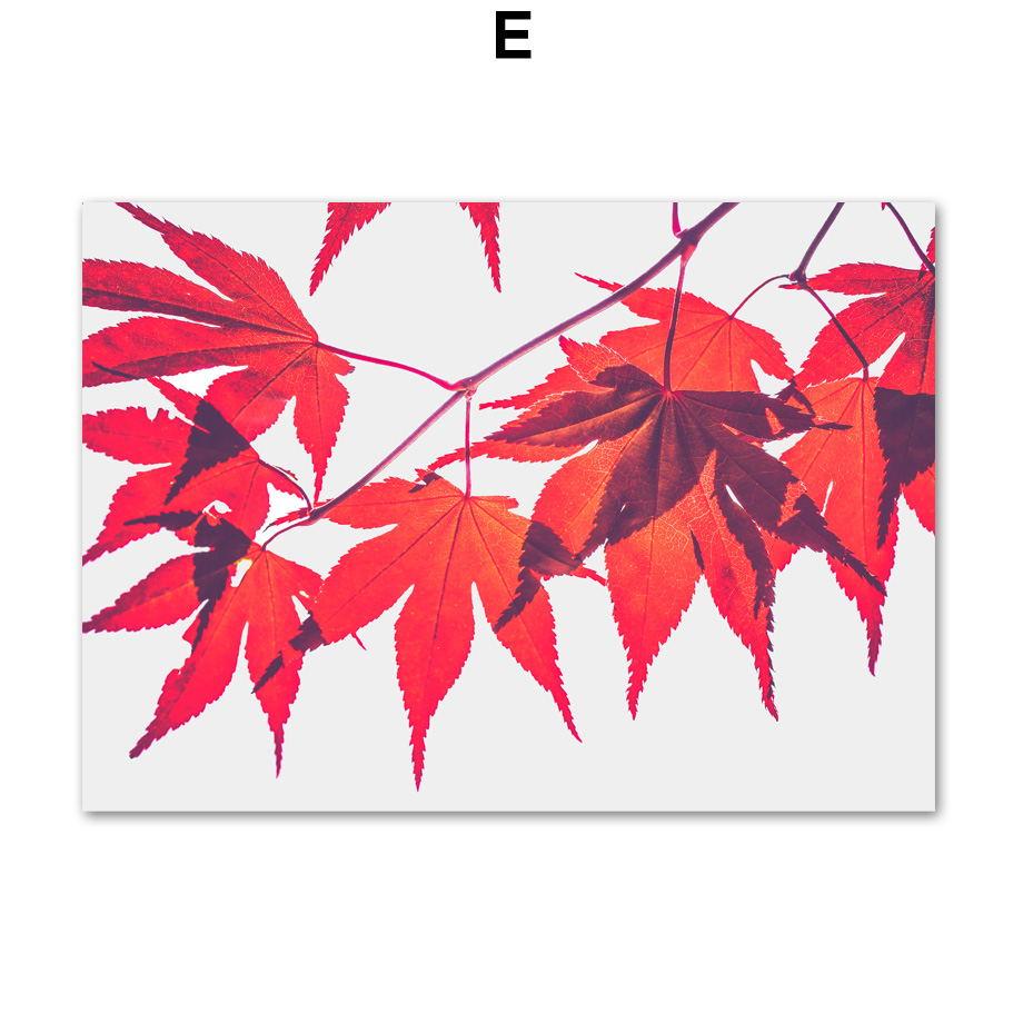 Canvas Painting Palnt Poster Red Maple Leaves Wall Art Picture Modern Nordic Posters and Prints Livingroom Bedroom Wall Decor No Frame
