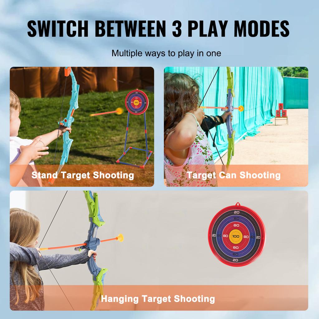 Succebuy Bow & Arrows For Children Kids Archery Bow Practice Recurve Outdoor Sports Game Hunting Shooting Toy Boys Gift Bow Kit