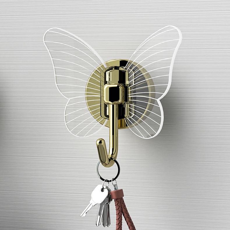 2 шт. креативные крючки-бабочки для ванной комнаты, настенные крючки без отверстий, не оставляющие следов крючки для одежды, сильные липкие крючки для прихожей