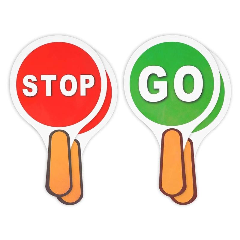 10PCS Reversible Stop and Go Sign Handheld Crossing Guard Stop Sign for Outdoor Event Road Management