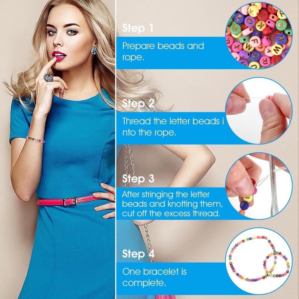 100/500/1000 шт. акриловые бусины с буквами для изготовления браслетов 7 мм круглые бусины с буквами оптом для изготовления браслетов из ювелирных изделий с рулонной проволокой