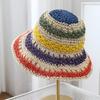 Custom Foldable Wide Brim Crochet Straw Bucket Hat Stylish Floppy Design for Summer Holiday Vacation Party & Travel Raffia Style