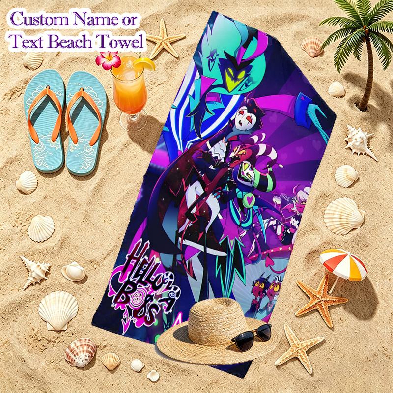 1pc Helluva Boss Characters Beach Towel, Outdoor Activities Perfect Summer Travel Supplies, As A Gift for Festivals