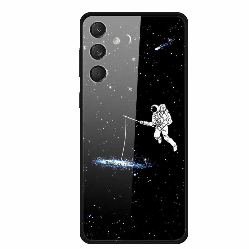 Чехлы из закаленного стекла для Samsung A16 Чехлы Космический принт Жесткие задние крышки для Samsung Galaxy A16 4G 5G Чехлы Coque A16 2024
