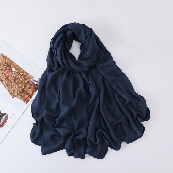 Women Headscarf Solid Color Soft Breathable Wide Head Wrap Versatile