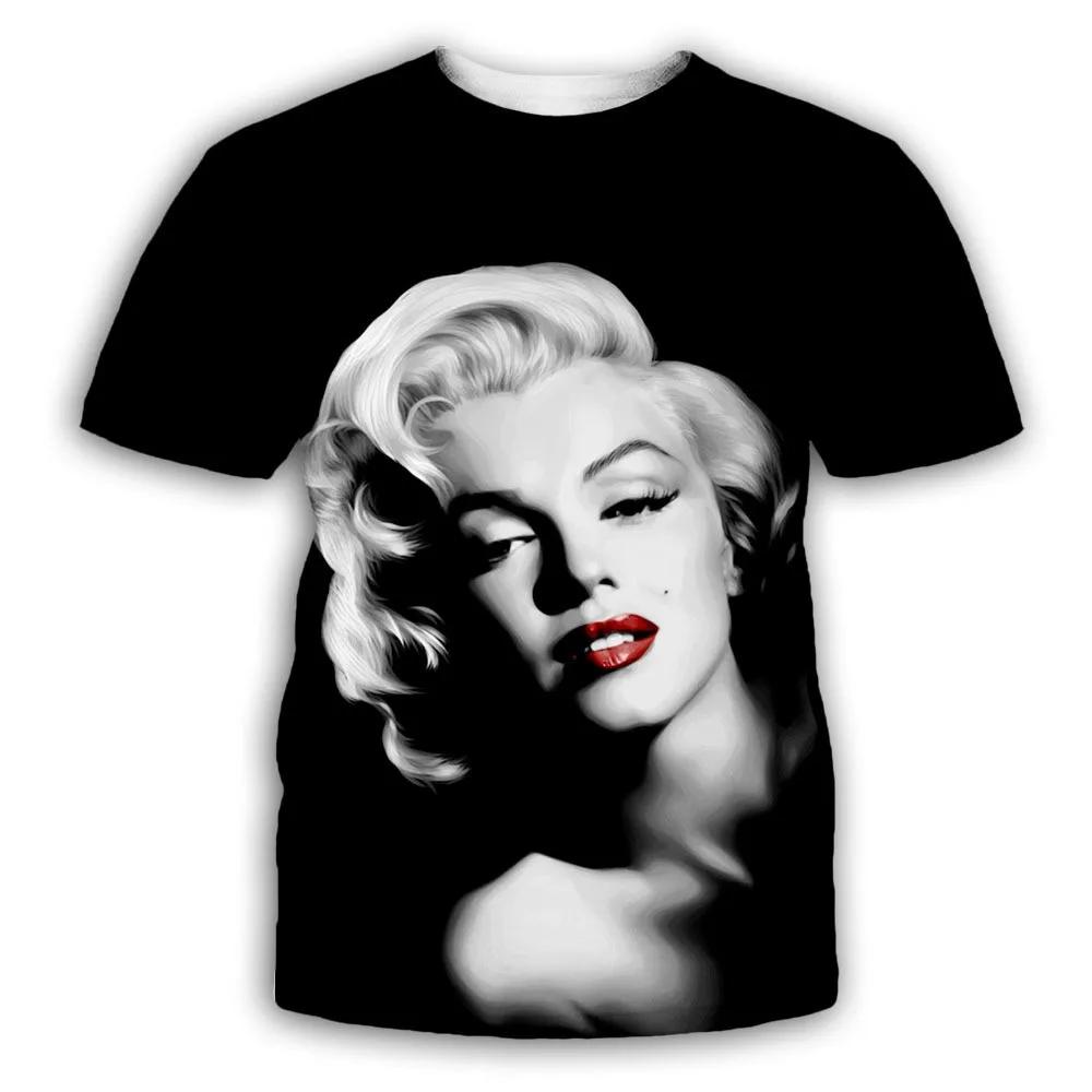 Новая мужская футболка Monroe с 3D-цифровой печатью, летняя, спортивная, повседневная, с коротким рукавом