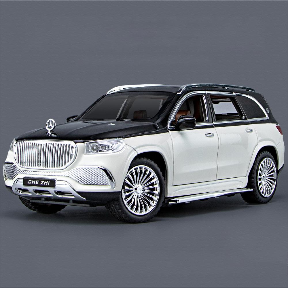 Масштаб 1/24 Maybach GLS-Class GLS600, литая под давлением модель автомобиля, игрушечный автомобиль с откатным механизмом, звуком и светом для детей, коллекция подарков для мальчиков и девочек