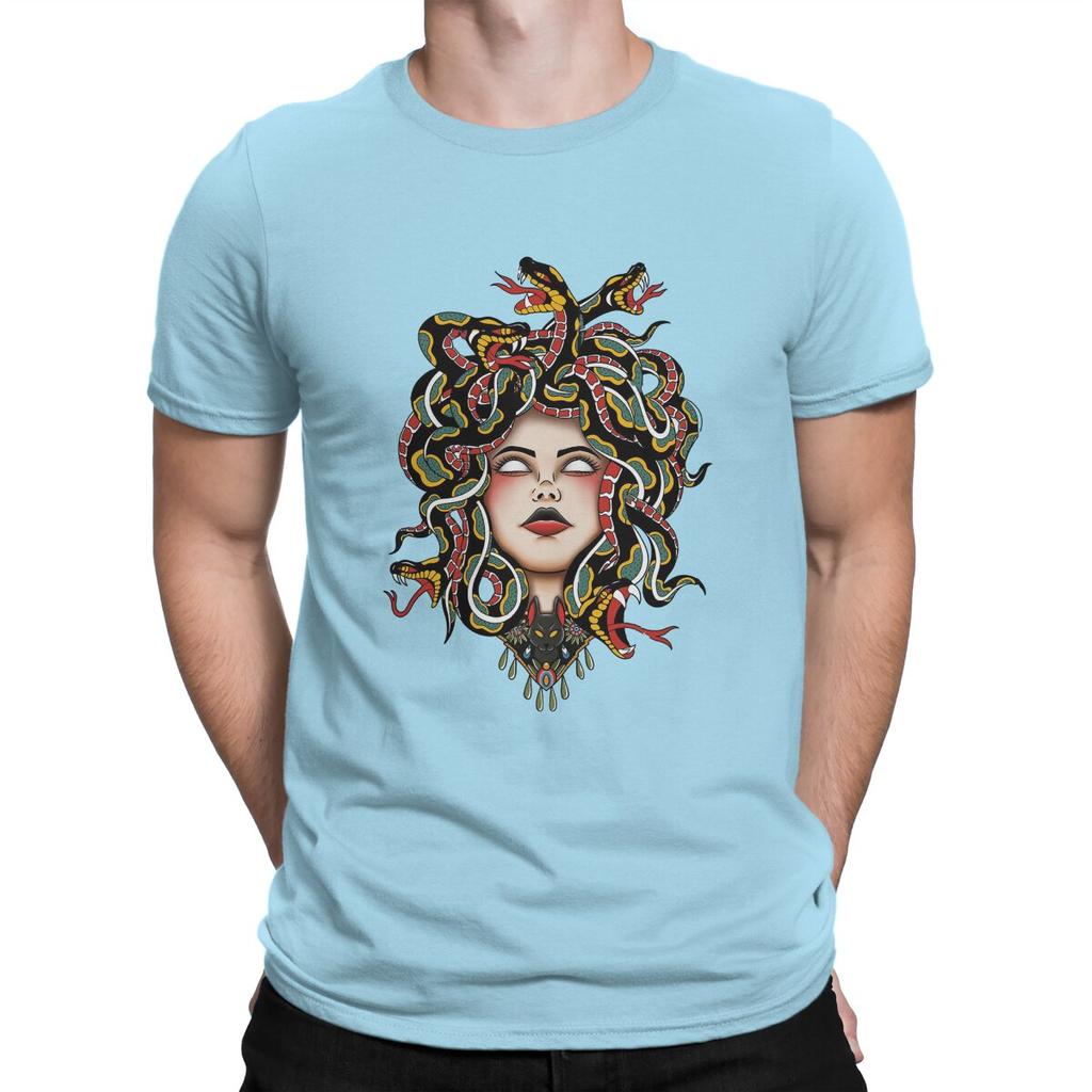 Medusa Old School Fitted Scoop Men T Shirts Medusa Funny Tees Short Sleeve O Neck T-Shirt Cotton Gift Idea Tops