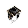 Exquisite 925K Onyx Stone Silver Men's Ring - Unique Turkish Handcrafted Ottoman Style - Ideal Gift for Him