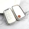 Car Key Case for Volkswagen CC PASSAT Magoan Lavida B8 Arteon Atlas 3 Interior Accessories Button Key Cover Silver Edge TPU