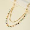 Минималистичное японско-корейское разноцветное ожерелье из бусин: Женская ретро высококлассная темпераментная ключичная цепочка