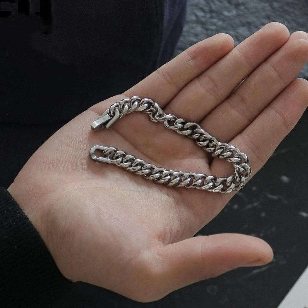 Elegant Cuban Chain Bracelets Buckle Steel Link Bracelet American Metal Hand Chains  Hip Hop