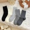Female Autumn New Style Simple All Go Wave Point Boneless In The Tube Pile Socks