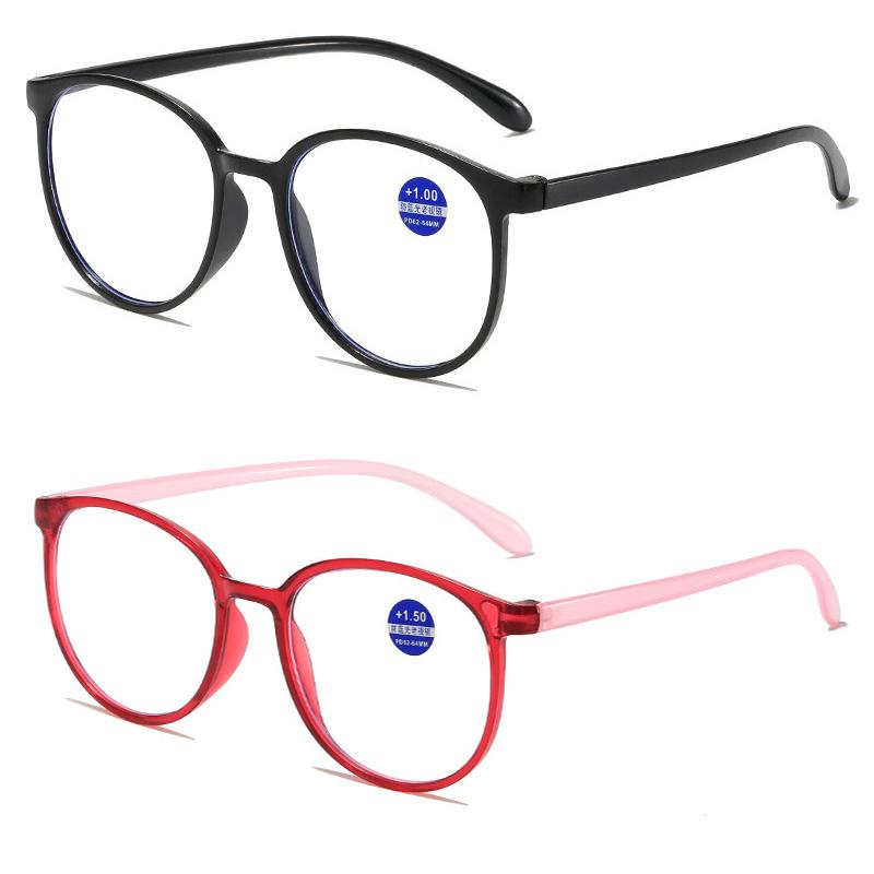 2Pcs Anti-Blue Light Reading Glasses Men Women Round Frame Prescription Eyeglasses Male Female Reading Glasses +1.0+1.5 To 4.0