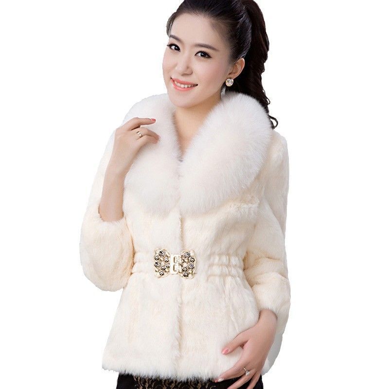 Осень и зима новая имитация кроличьего меха короткая шуба женская талия среднее и старое пальто - 0 лет