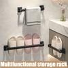 Non Perforated Suction Cup Wall Mounted Towel Rack, Bathroom Storage Rack, Bathroom Horizontal Bar Towel Rack