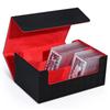 LIUDU Magnetic Loader Case Storage Card Loader Deck Case Large Capacity Holds Up To 72 Cards Magnetic Closure Double Storage Box PU Leather Loader