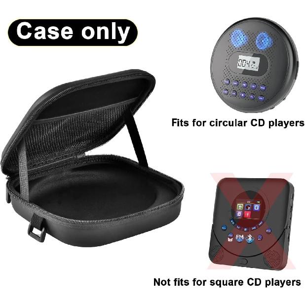 Portable CD Player Case | Travel Carrying Holder Storage | for Walkman Black