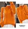 2023 Women's Autumn/Winter Thick Cable Knit Semi-High Neck Sweater