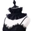 Palace Ruffled Scarf Fake Collar Necktie Adjustable Stand Collar Decorative Cape Wrap Neck Ruff Shawl Clown Choker Collar