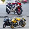 Масштаб 1/12 Yamaha YZF R1 Металлическая литая модель мотоцикла Игрушечная машинка Резиновые шины Колеса Рулевое управление Игрушки Мотоциклы Подарки на День защиты детей