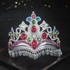 Gold Princess Hair Tiara Shiny Rhinestone Crown Luxury Ethnic Dance Crown  Wedding