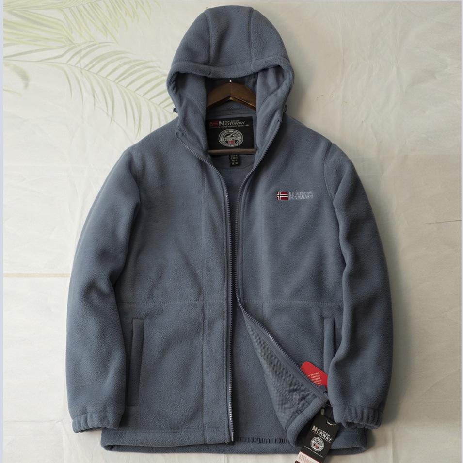 Мужская флисовая куртка: Утолщенная толстовка из овечьего флиса для отдыха на свежем воздухе весной, осенью и зимой