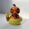 Pumpkin Head Duck Figurine Halloween Duck Decoration Resin Flip-off Duck Tabletop Ornament for Mantel Home Parties Centerpiece