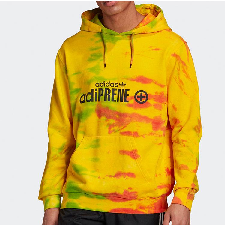 Adidas Originals Logo Print Tie-Dye Hoodie Loose Casual Daily Tops Men Yellow GD6002