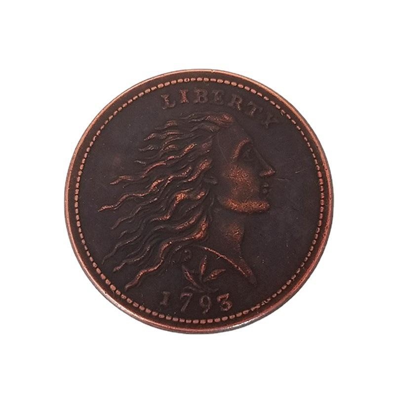 Антикварное мастерство: Американская медная памятная монета 1793 года № 2145