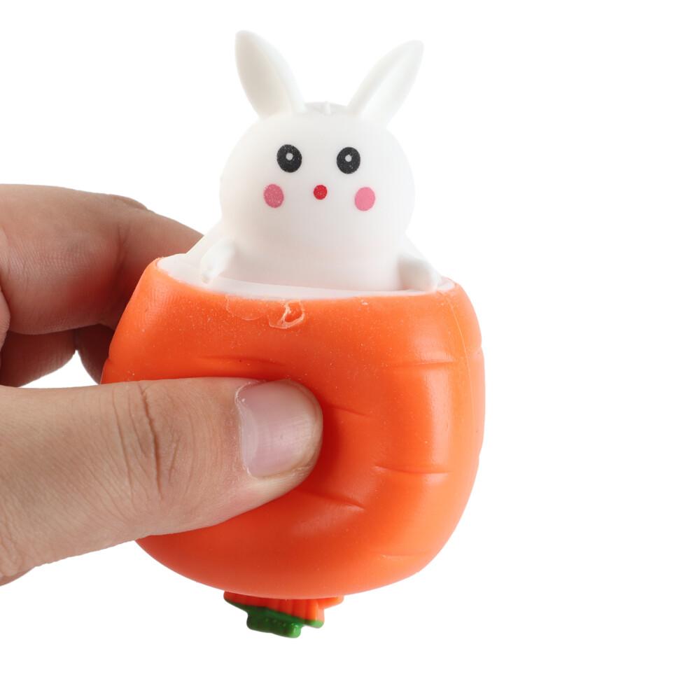 Carrot Bunny Squeeze Toy Easter Sensory Squeeze Toy Stress Relief Carrot Rabbit Fidget Toys