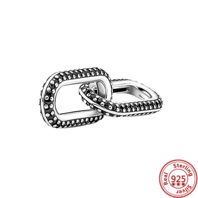 Кольцо Me из стерлингового серебра 925 пробы с круглым разъемом, двойной браслет, подходит для оригинального браслета-цепочки Me Link, ювелирные изделия