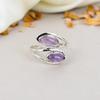 Аметист Драгоценный камень 925 Стерлинговое серебро Маркиз Форма Украшения ручной работы Кольцо в стиле бохо для женщин