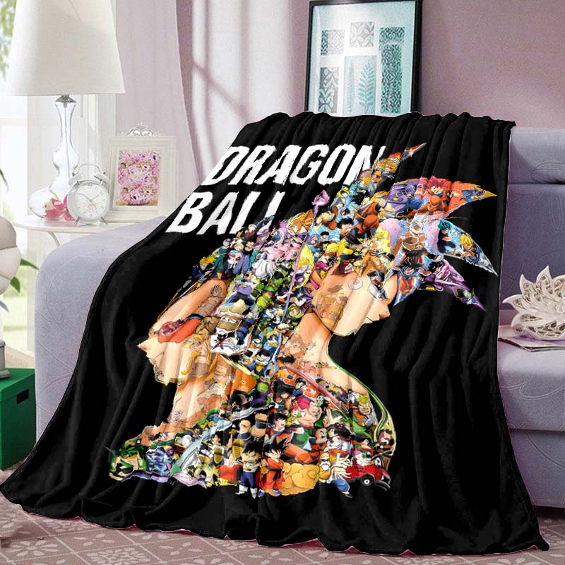 Dragon Ball Anime Print Blanket Warm Comfortable Flannel Blanket for Bedrooms, Sofas, Beds, Chairs, Picnics, Travel-LXR16
