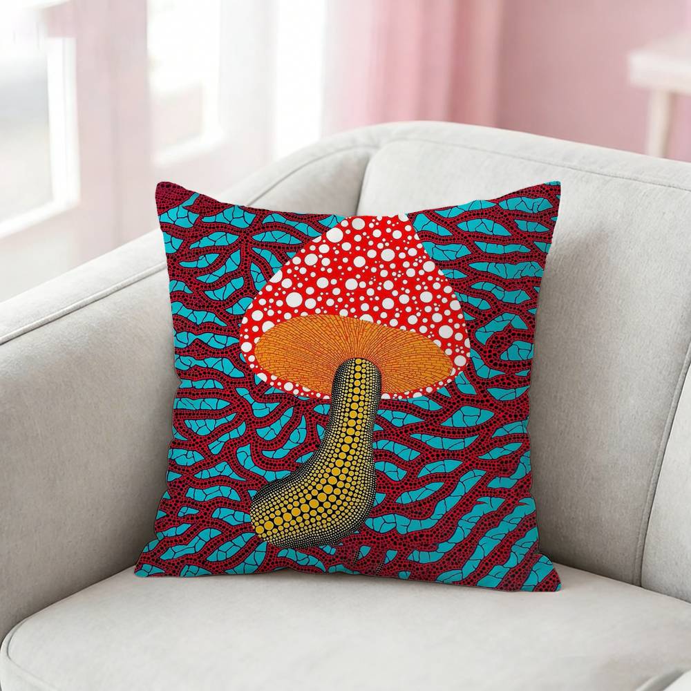 Kusama Yayoi Art Pillow Case For Sofa Living Room Home Office Decor Protective Cover