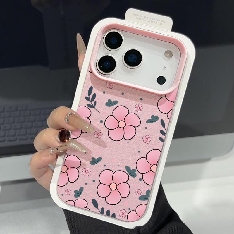 Чехол для iPhone 18 Pro Max с принтом мультяшных цветов, силиконовая крышка с текстурой кожи для iPhone 17 16 15 14 13 Pro Max 16E 17E