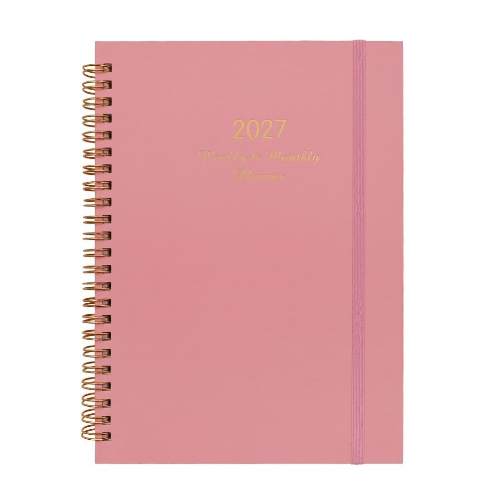 Solid Color 2027 Weekly Planner Twin Wire Binding A5 Agenda Book Business Meeting