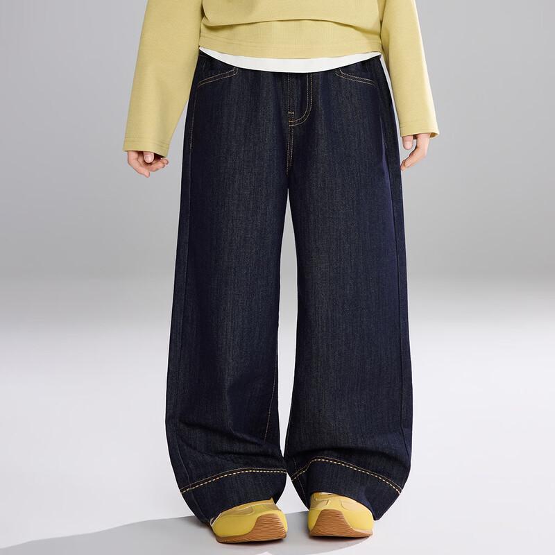 ASK JUNIOR Girls' Spring Vintage Loose Straight-Leg Denim Jeans