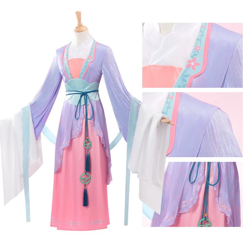 Luo Tianyi Huangmei Opera "Fairy Couple" Collaboration Hanfu Cosplay Costume, 2D Anime Game Clothing Full Set
