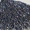 1String, Dark Style Black Two-sided Light Natural Freshwater Pearl Beads 4-4.5mm, for DIY Necklace Bracelet Ankle Accessories, Unique Crafts 18cm