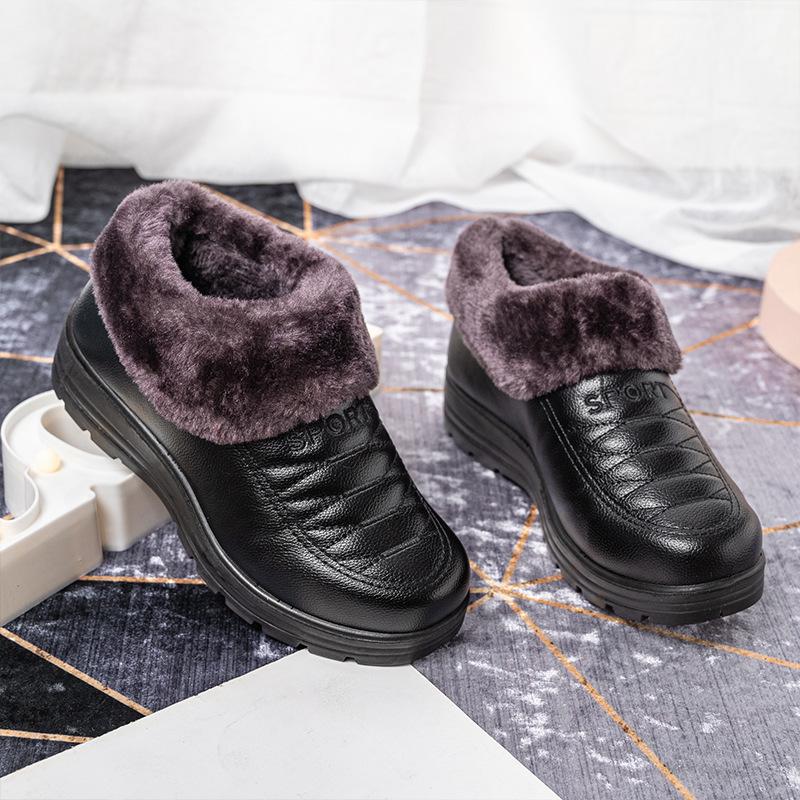 Зимние теплые женские туфли с низким верхом и ворсом, утолщенные, хлопковые сапоги