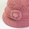 Knitted Hat Women's Autumn Winter Flower Fashion Mom Rabbit Wool Pot Hats & Caps with Thick Velvet Warmth Hat